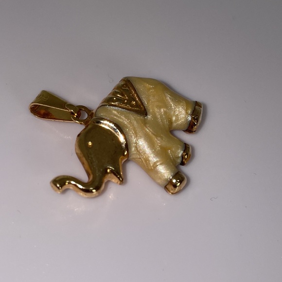 Lucky Elephant pendant charm for necklace or bracelet trunk up luck Vintage Gold - Picture 7 of 11